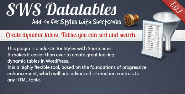 SWS Datatables for Styles with Shortcodes