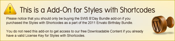 SWS B'Day Bundle Add-on for Styles with Shortcodes
